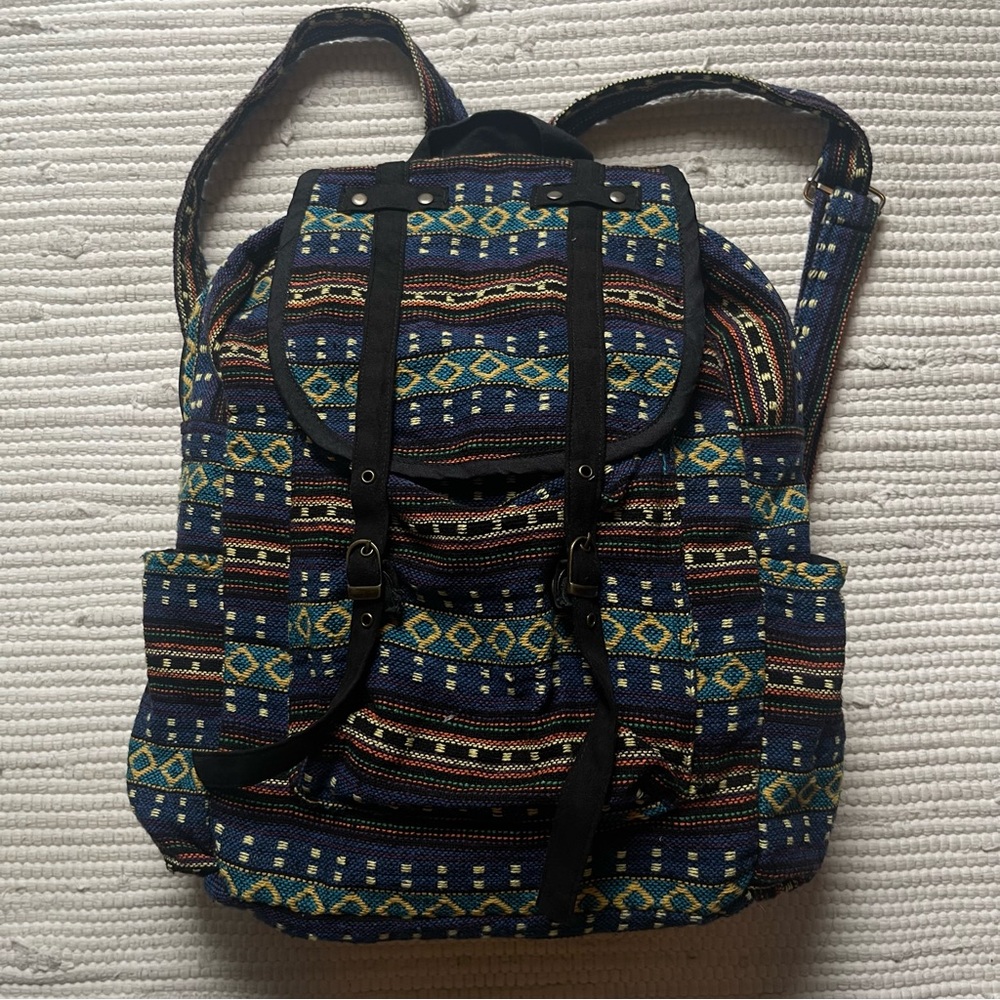 Large Aztec Tribal Striped Backpack / Bag / Handbag / Backpack